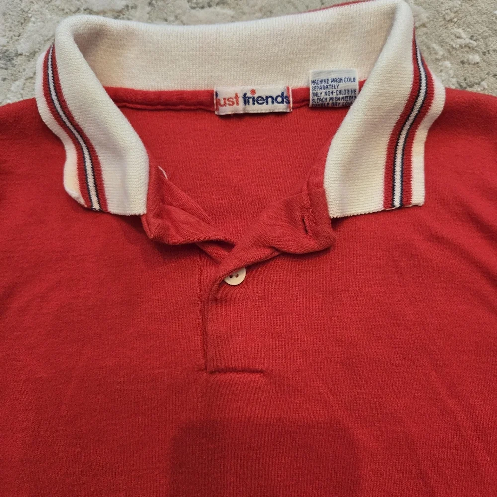 Vintage Y2k Just Friends Red Polo Shirt